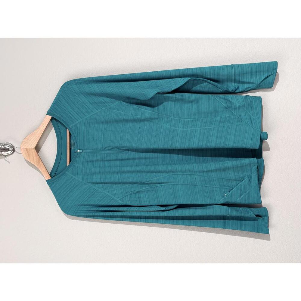 Athleta Pacifica Illume UPF Fitted Long Sleeve Top XL Teal 1/4 Zip Activewear